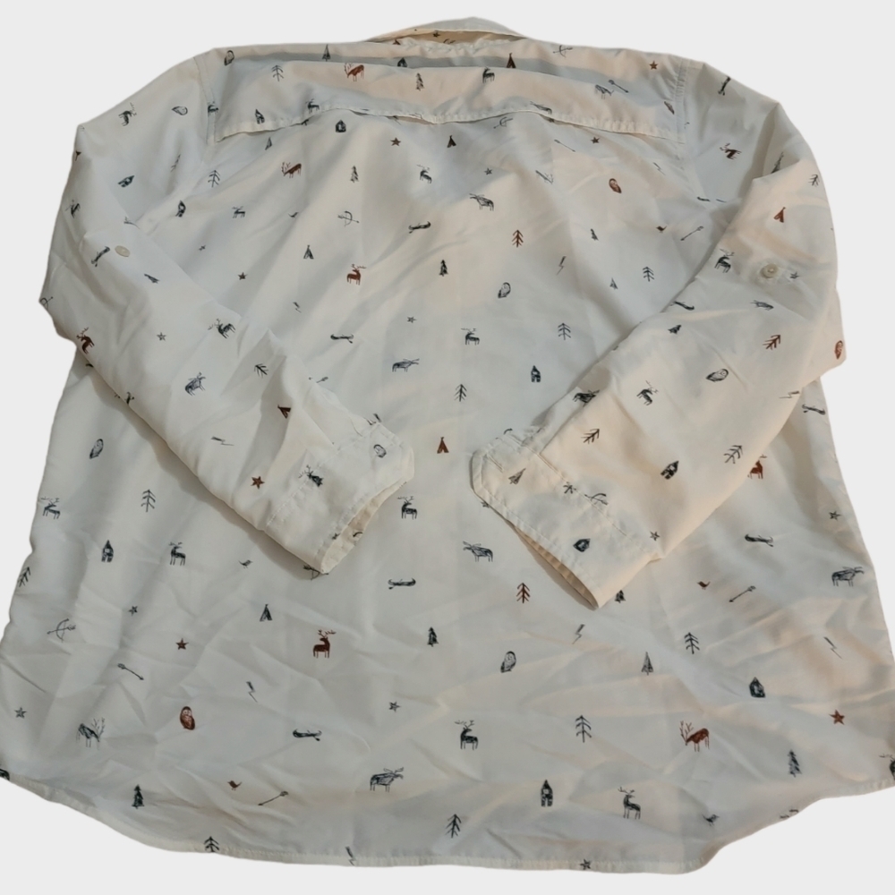 Eddie Bauer White Pattern Button Down - image 2